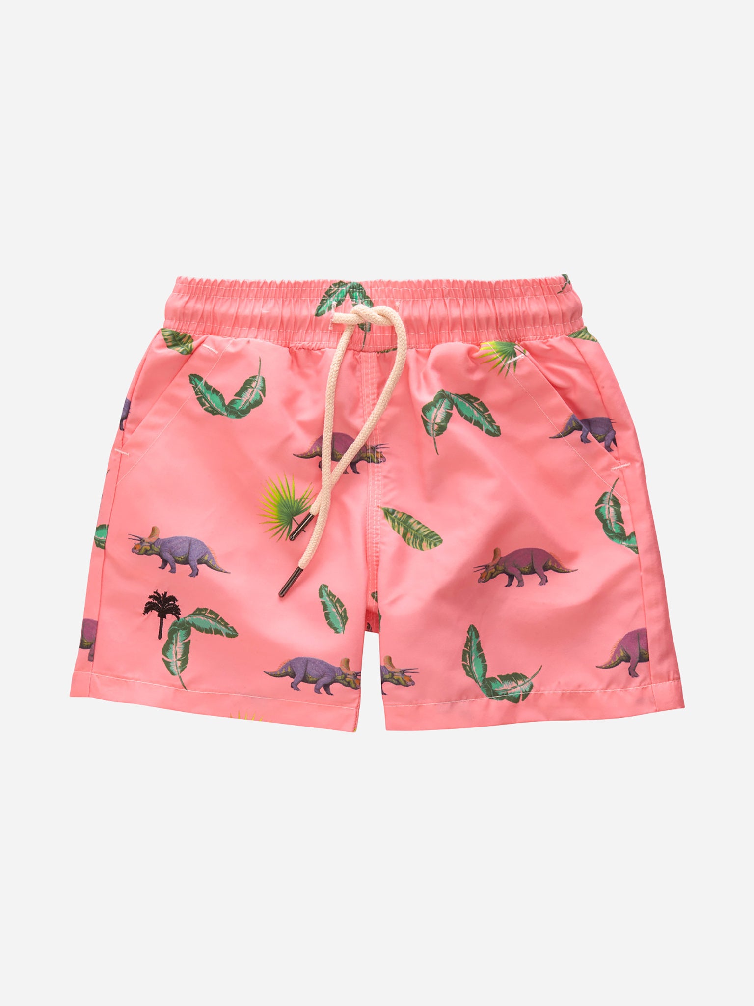 OAS Boys' Pink Dino Swim Trunk - Saint Bernard