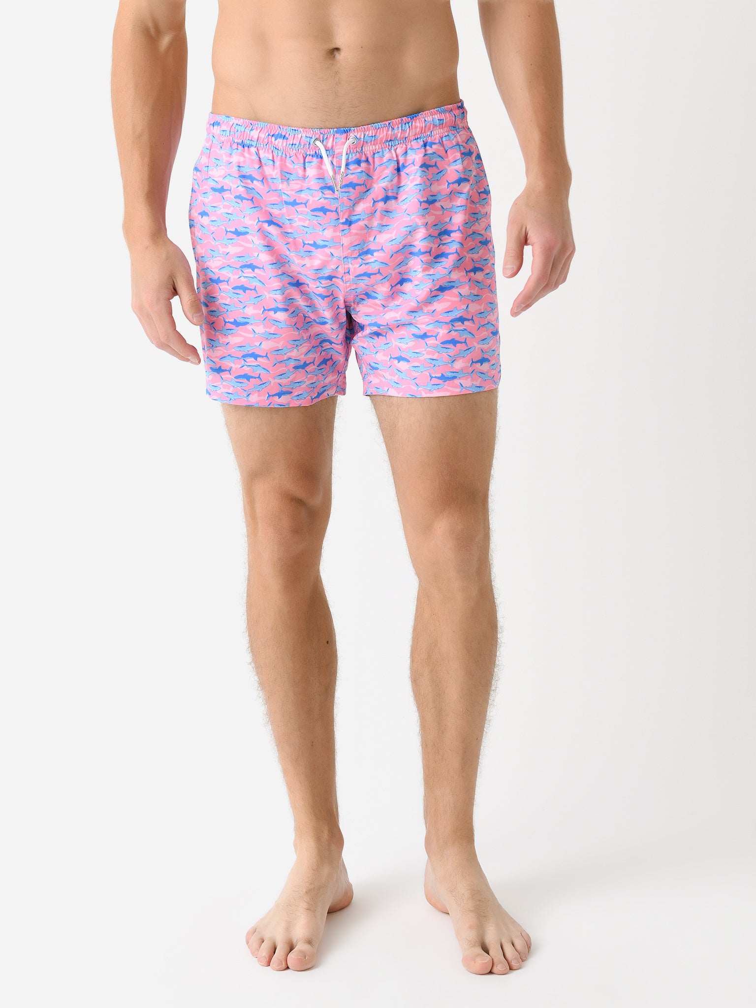Bermies Men's Pink Sharks Swim Trunk - Saint Bernard