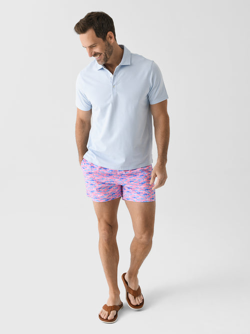 Bermies Men's Pink Sharks Swim Trunk