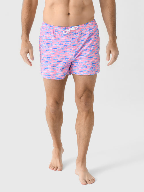Bermies Men's Pink Sharks Swim Trunk