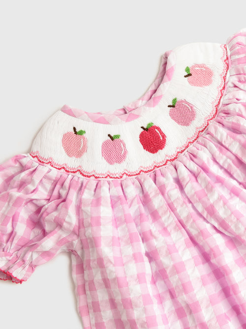 Poppy Kids Co Girls' Pink Apple Dress