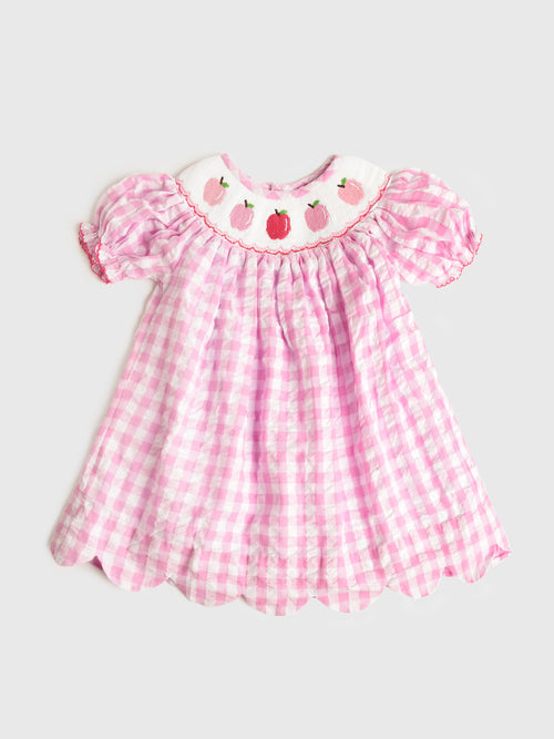 Poppy Kids Co Girls' Pink Apple Dress
