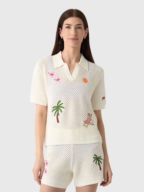 MC2 Saint Barth Women's Pixie Embroidered Knit Polo