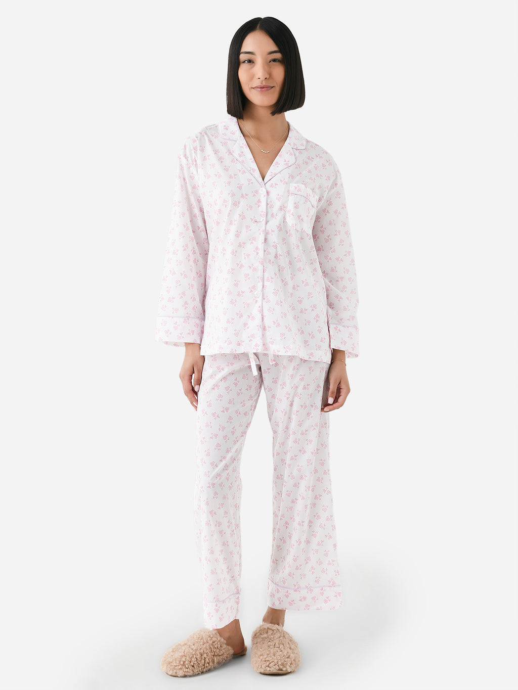Lenora Women's Classic Cotton Pajama Set - Saint Bernard