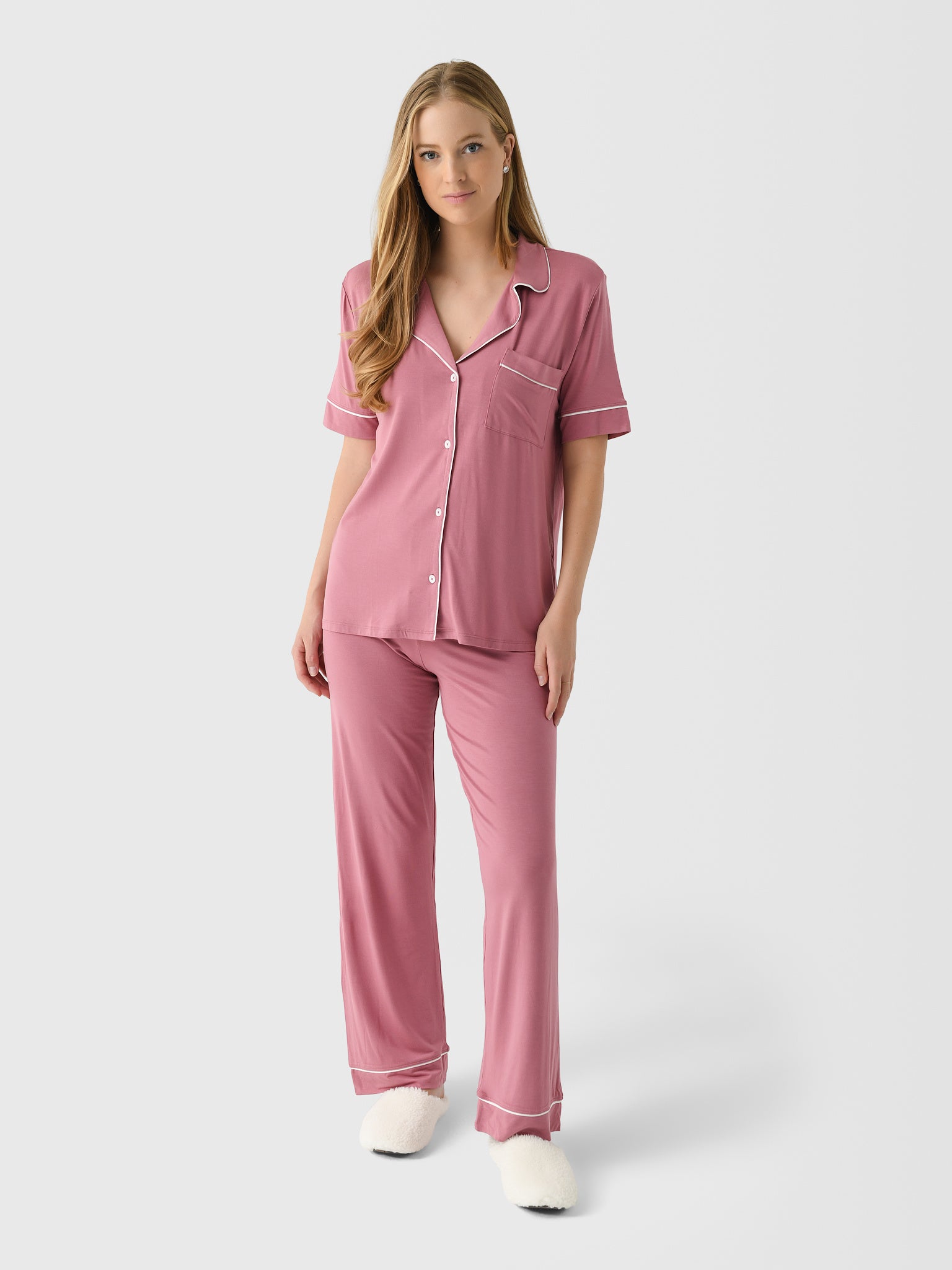 Eberjey Women's Gisele Short Sleeve Pant Pajama Set - Saint Bernard