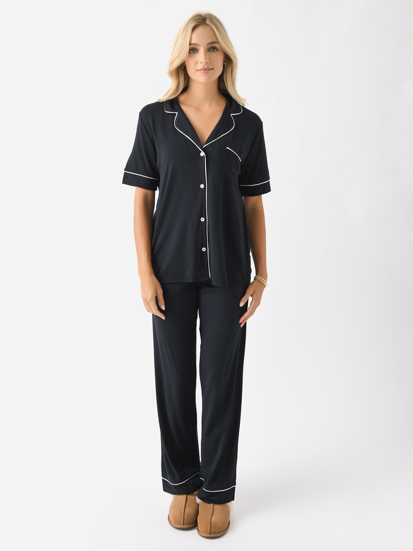 Eberjey Women's Gisele Short Sleeve Pant Pajama Set - Saint Bernard
