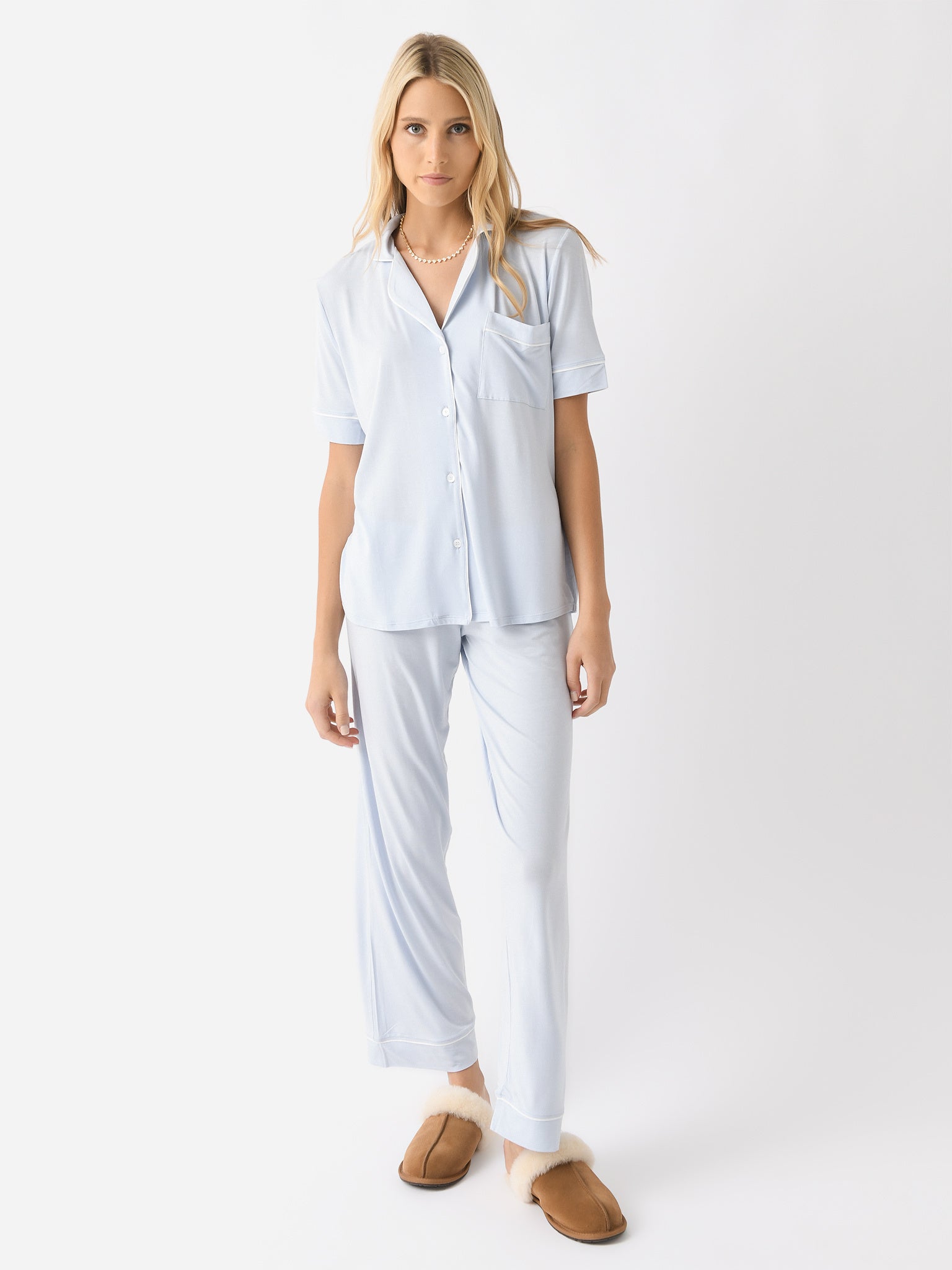 Eberjey Women's Gisele Short Sleeve Pant Pajama Set - Saint Bernard