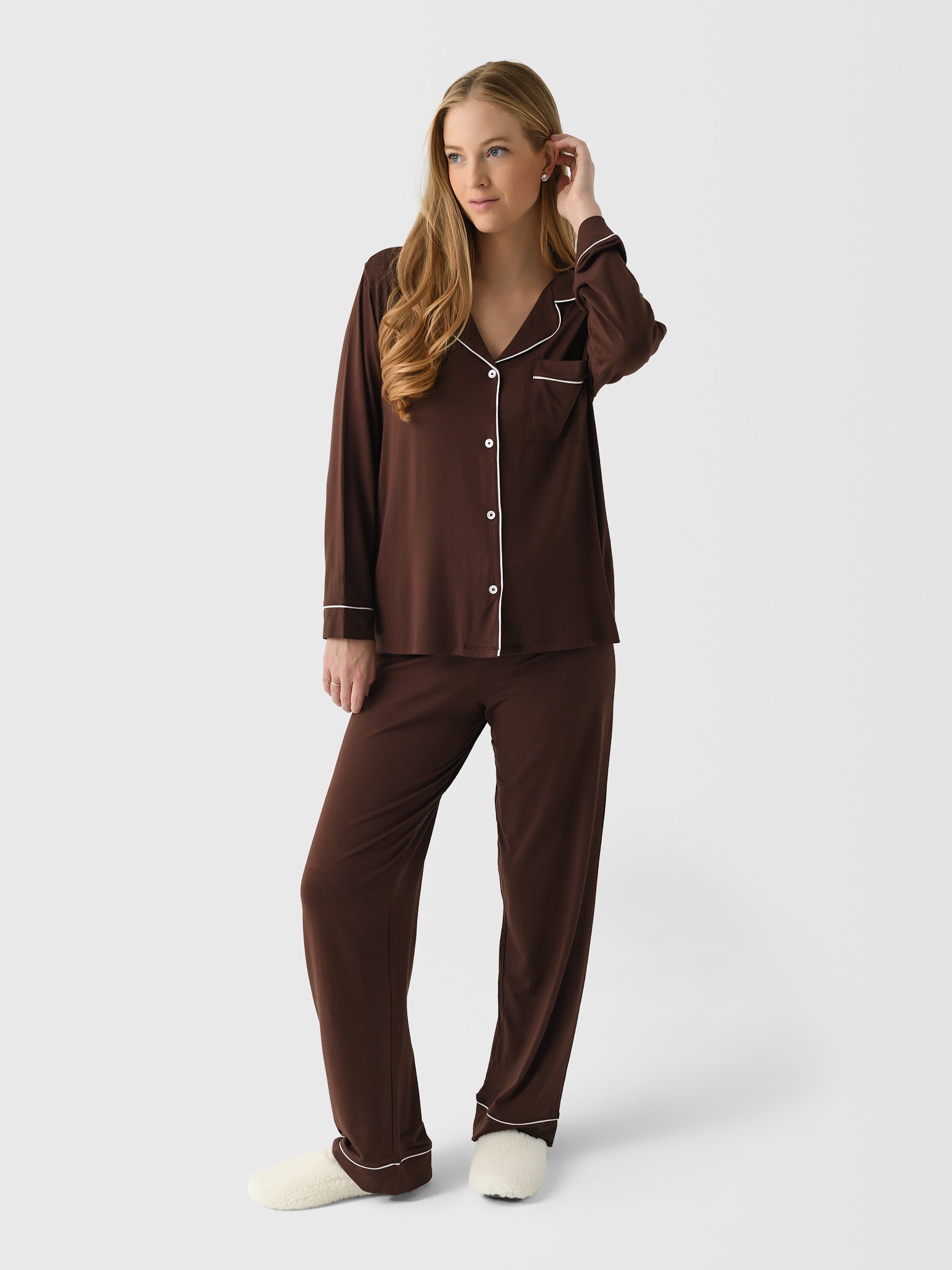 Eberjey Women's Gisele Long Pajama Set - Saint Bernard