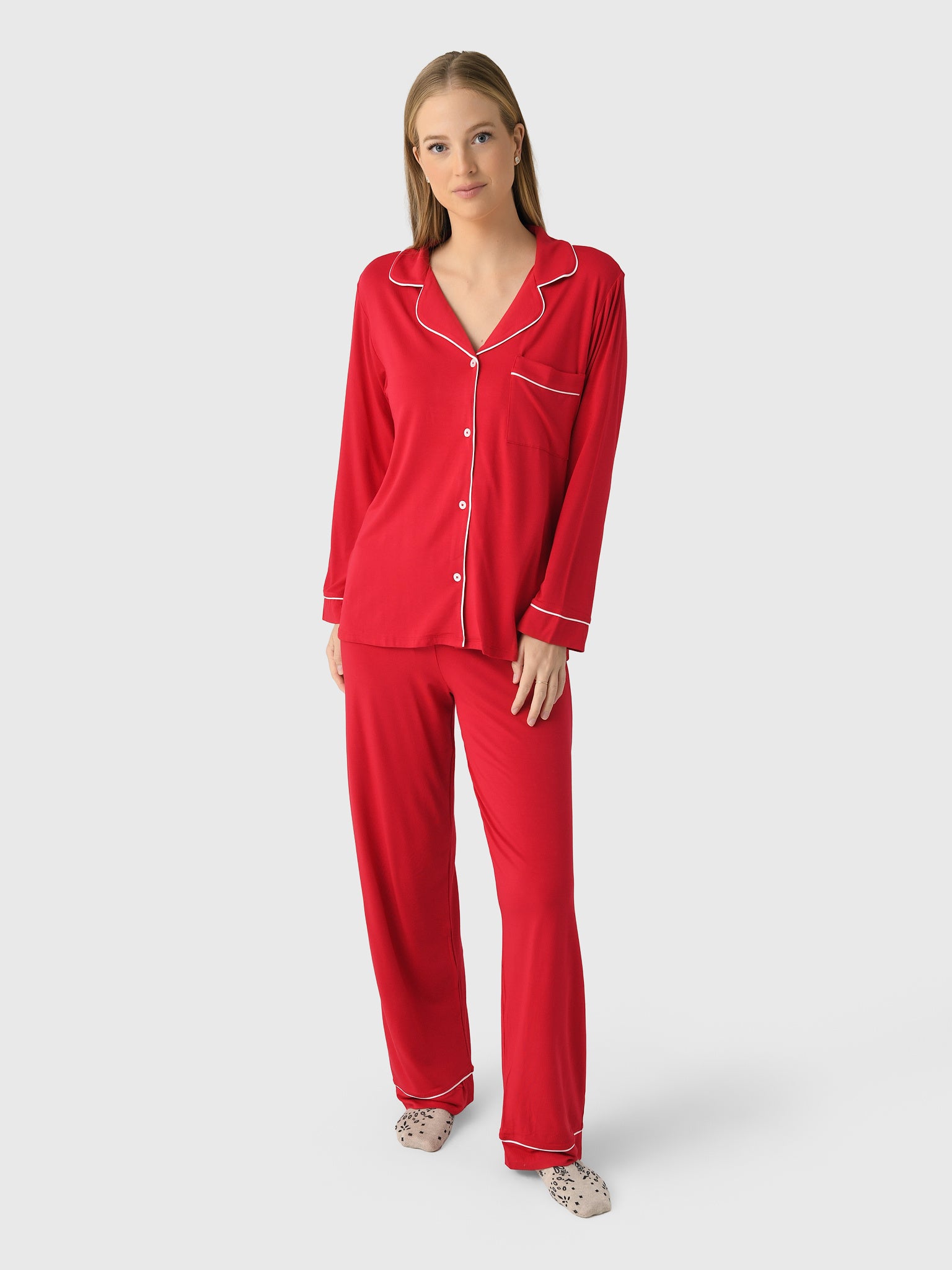 Eberjey Women's Gisele Long Pajama Set - Saint Bernard