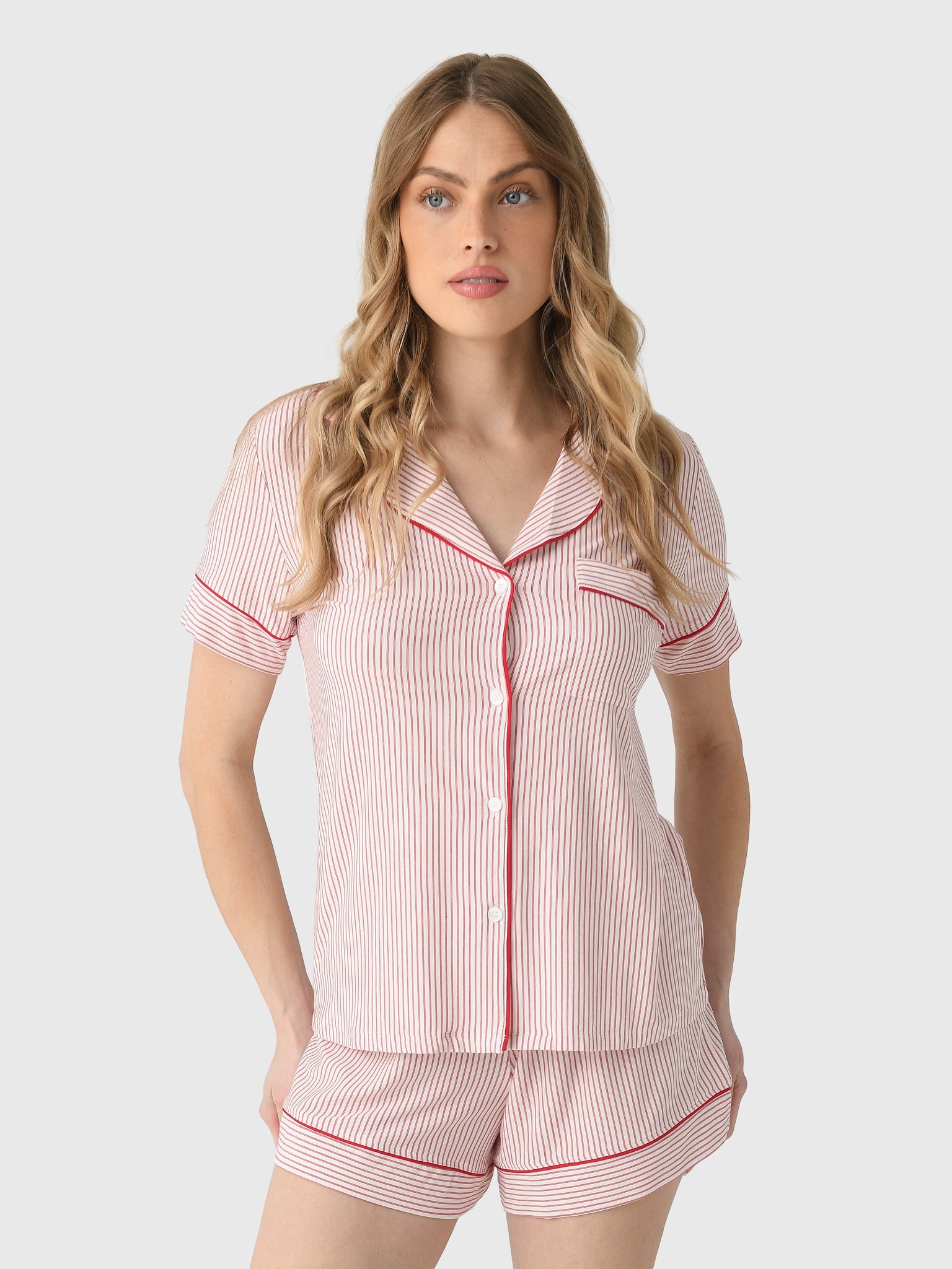 Eberjey Women's Gisele Printed Relaxed Shortie Pajama Set - Saint Bernard