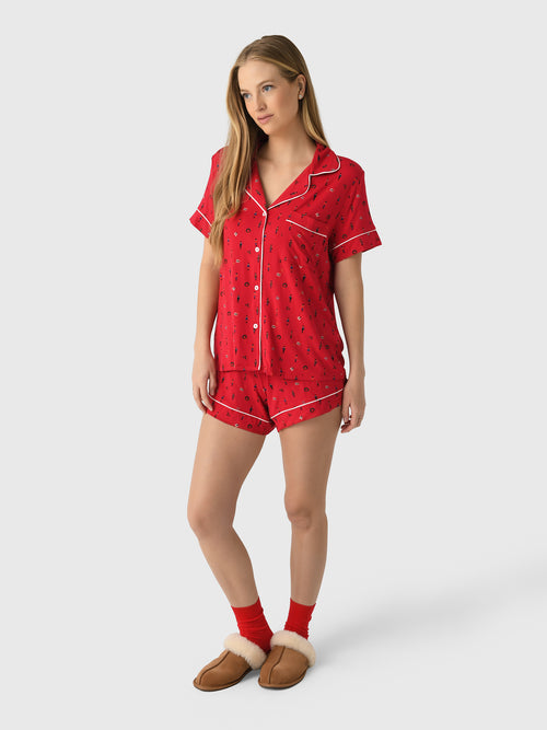 Eberjey Women's Gisele Printed Relaxed Shortie Pajama Set