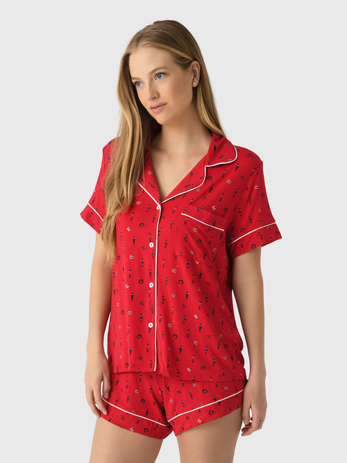 Eberjey Women's Gisele Printed Relaxed Shortie Pajama Set