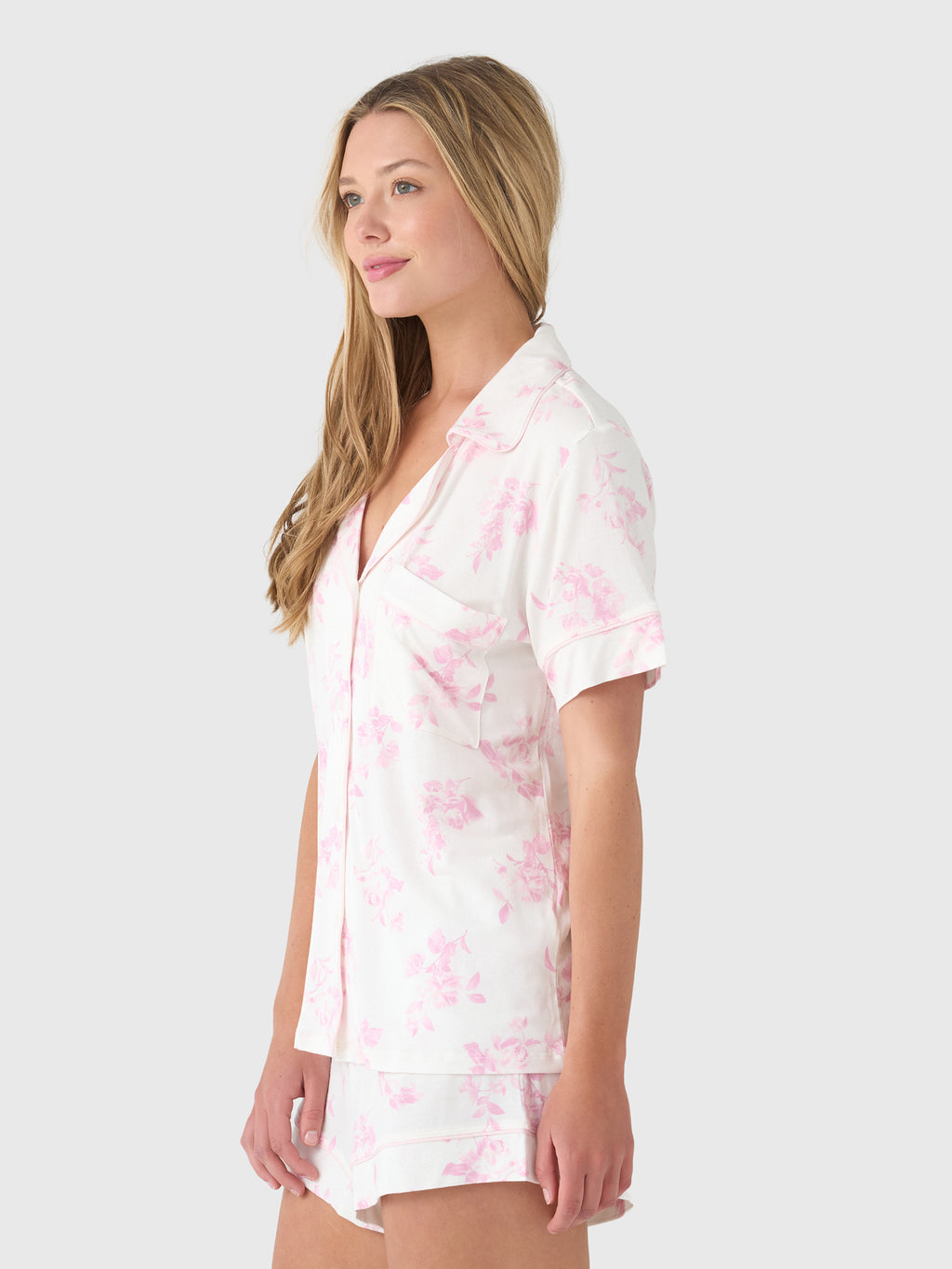 Eberjey Women's Gisele Printed Relaxed Shortie Pajama Set - Saint Bernard