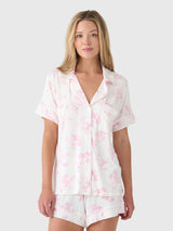 Eberjey Women's Gisele Printed Relaxed Shortie Pajama Set - Saint Bernard
