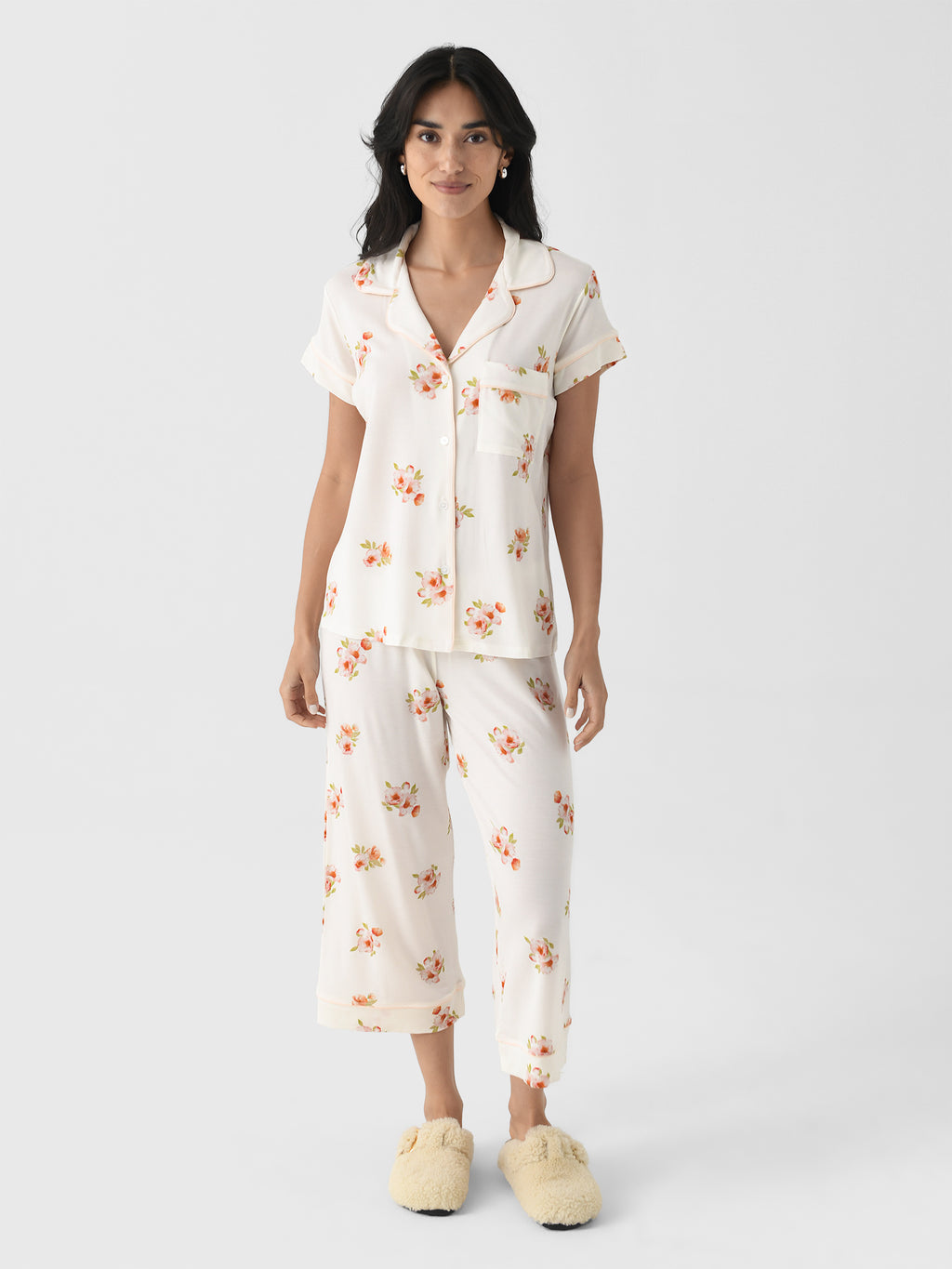 Eberjey Women's Gisele Printed Crop Pajama Set - Saint Bernard