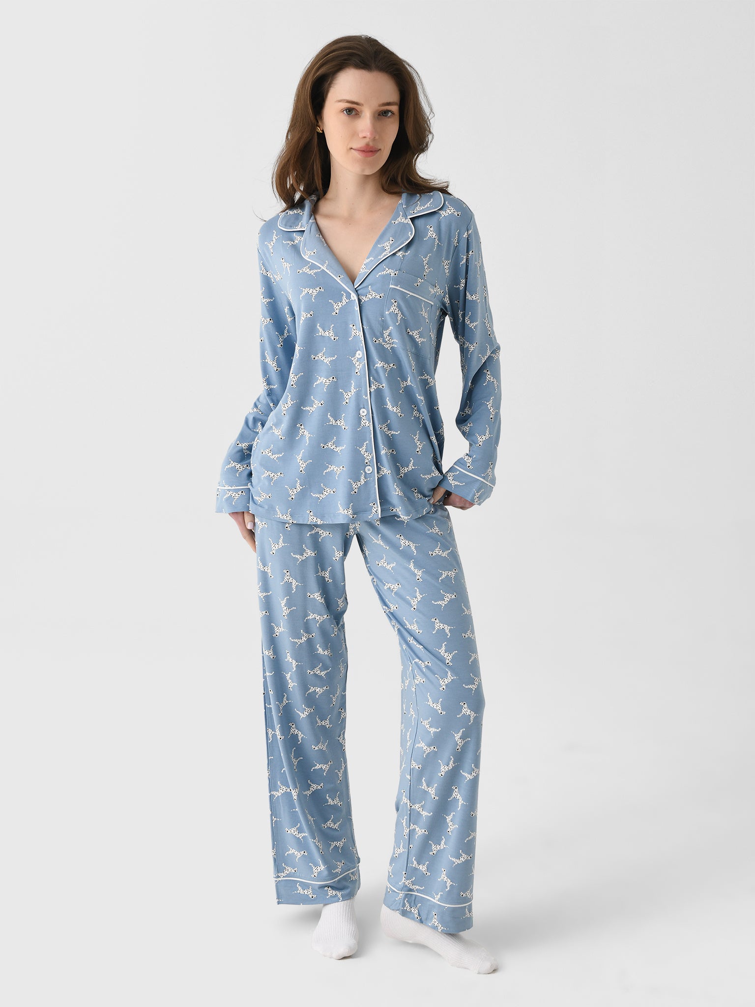Eberjey Women's Gisele Printed Long Pajama Set - Saint Bernard