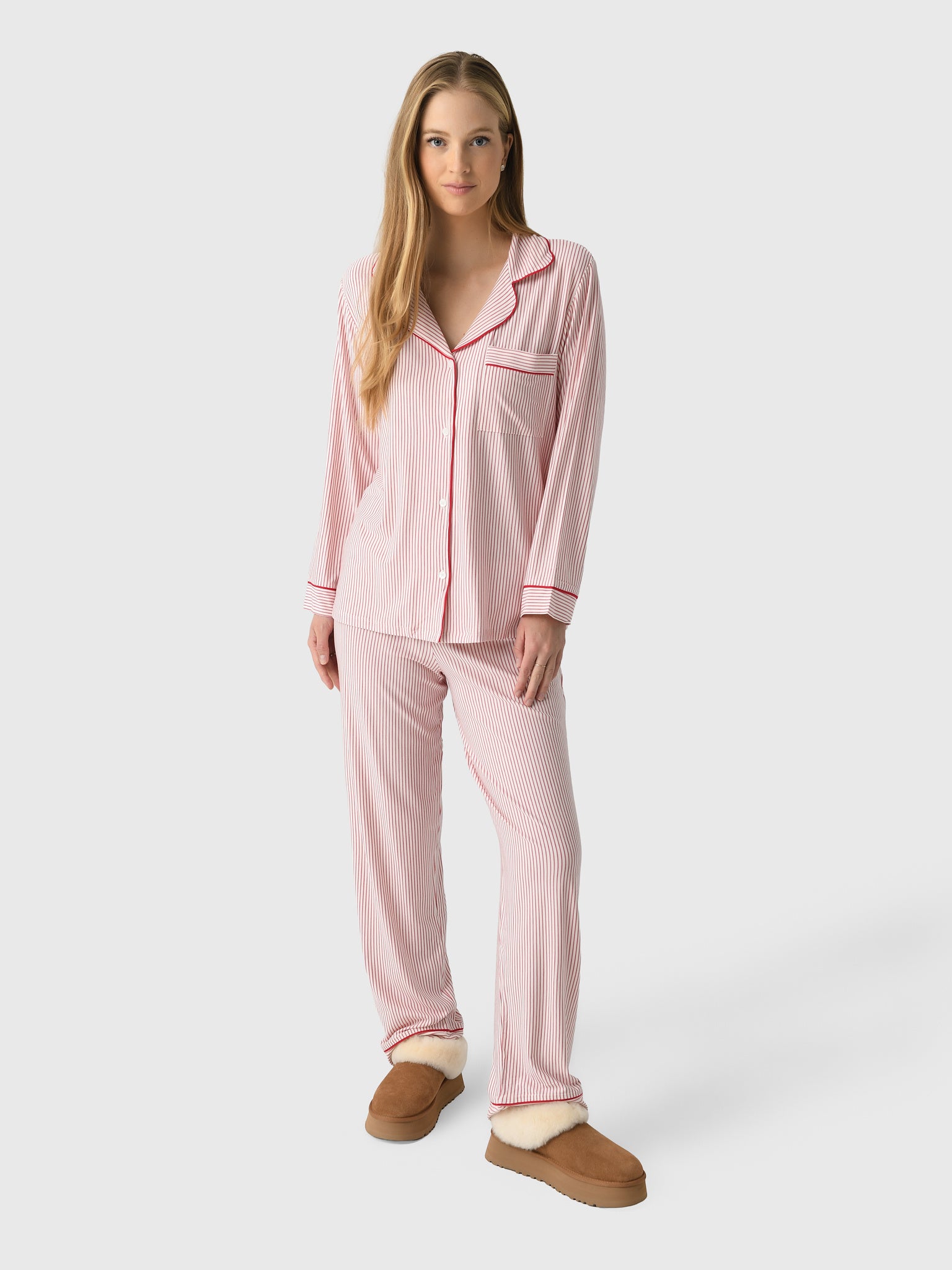 Eberjey Women's Gisele Printed Long Pajama Set - Saint Bernard