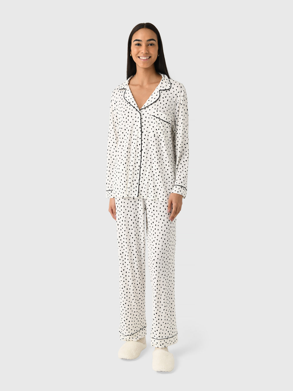 Eberjey Women's Gisele Printed Long Pajama Set - Saint Bernard