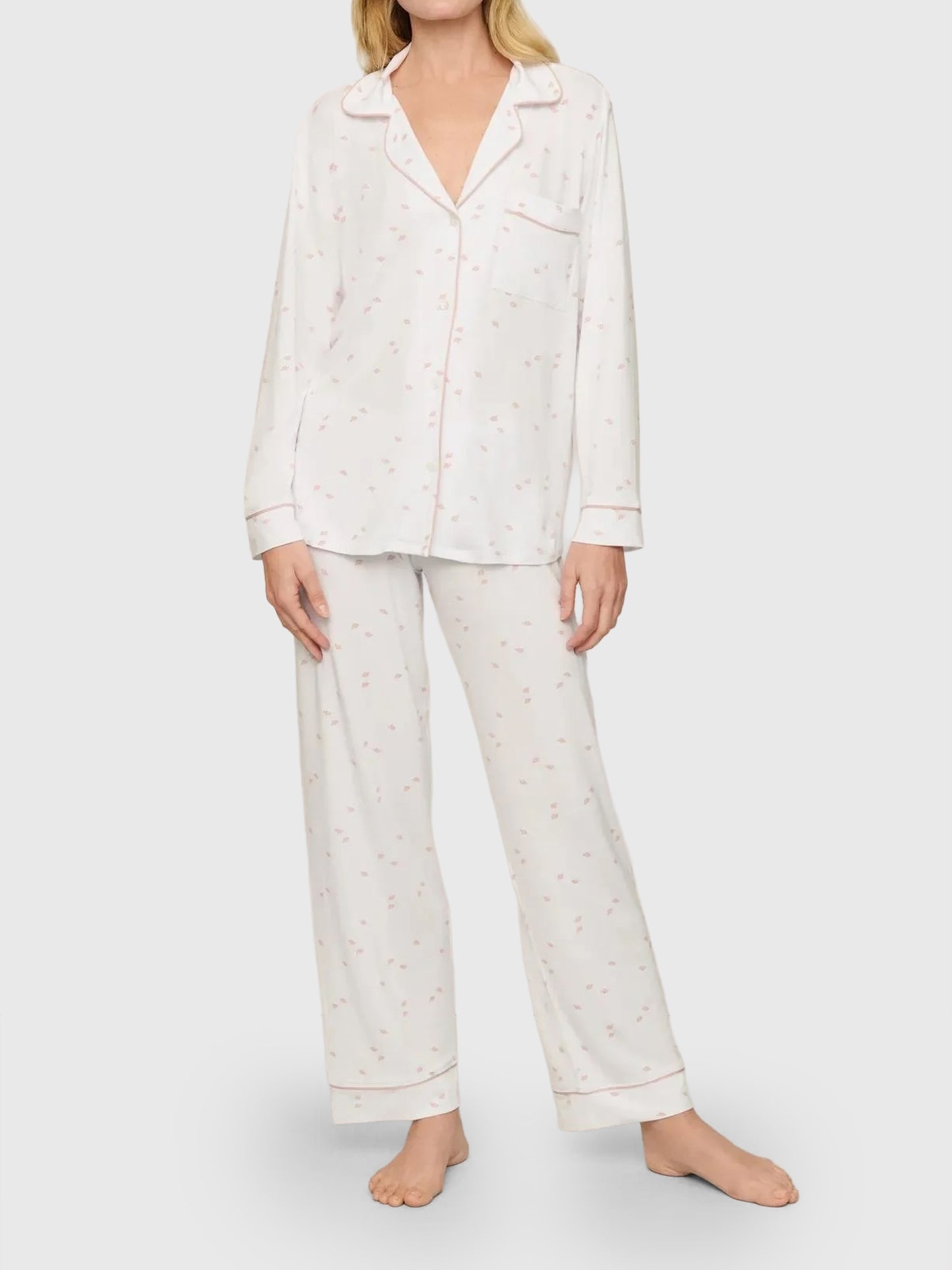 Eberjey Women's Gisele Printed Long Pajama Set - Saint Bernard