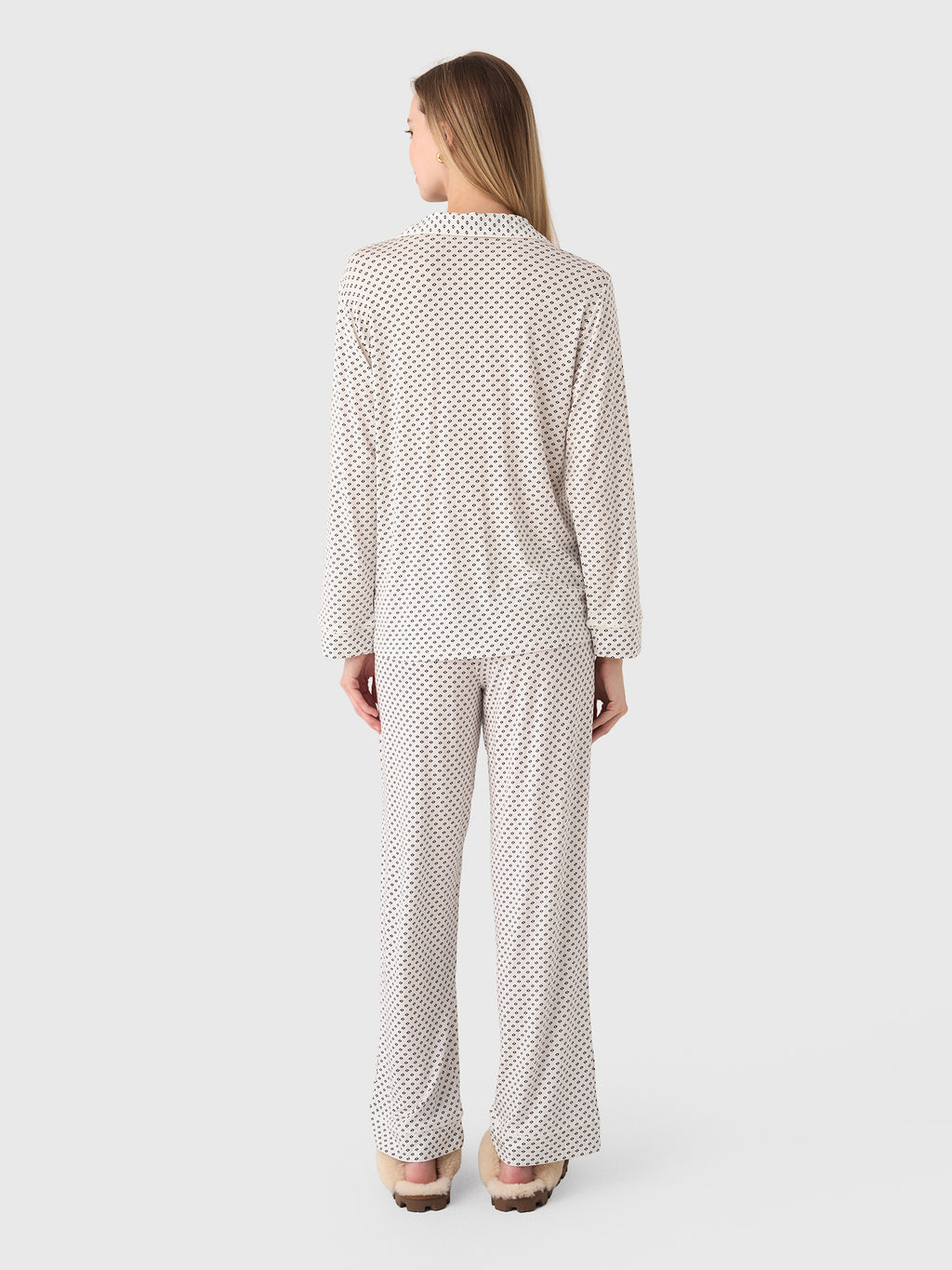 Eberjey Women's Gisele Printed Long Pajama Set - Saint Bernard