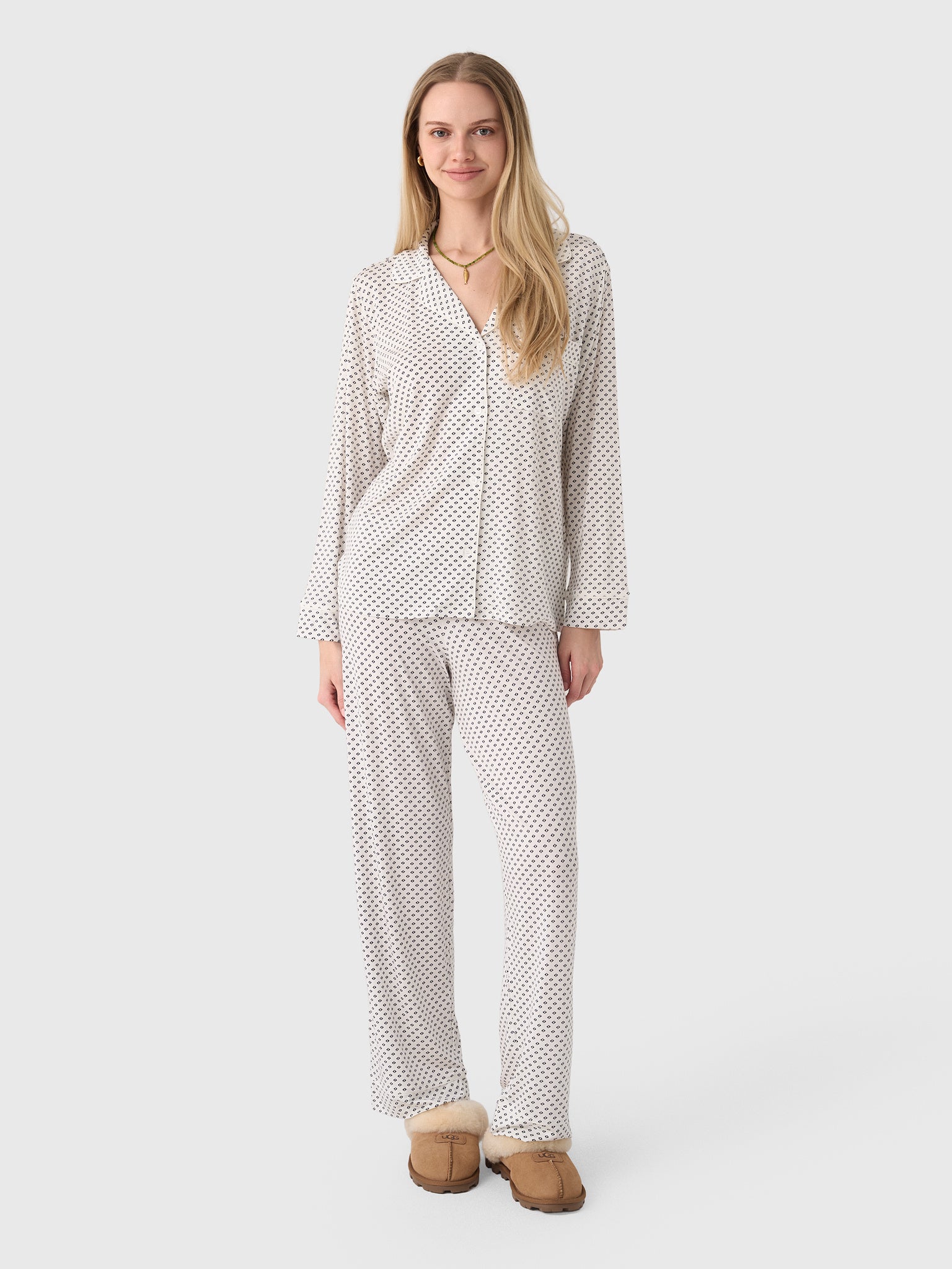 Eberjey Women's Gisele Printed Long Pajama Set - Saint Bernard