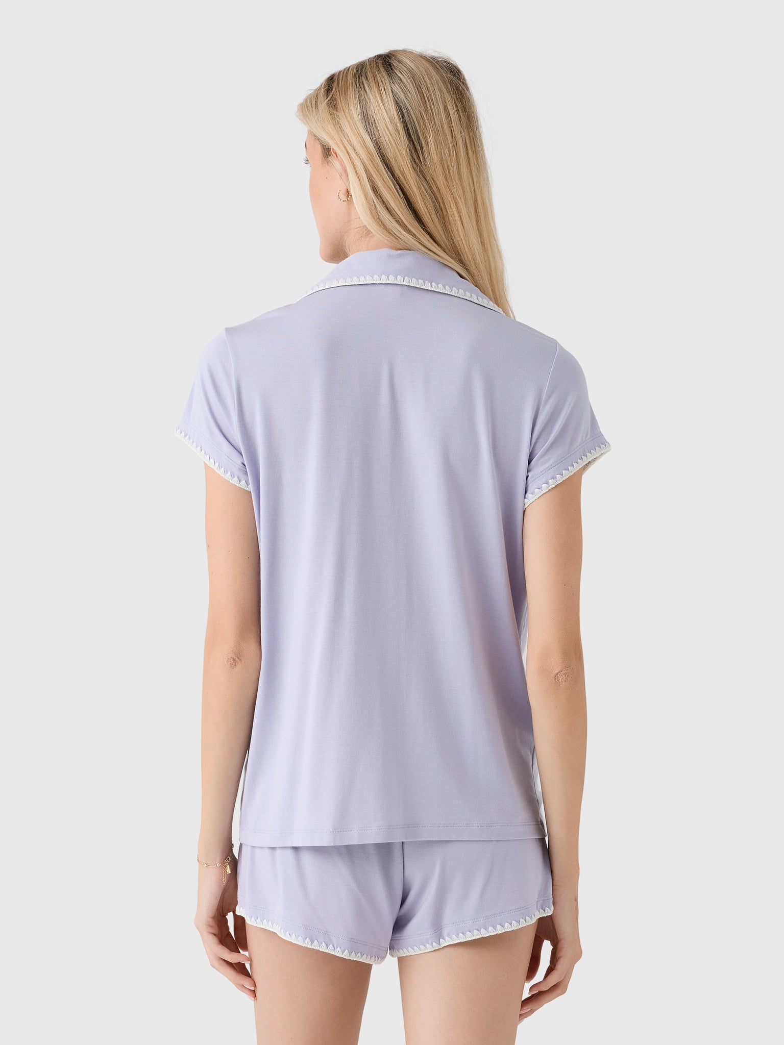 Eberjey Women's Frida Whipstitch Short Pajama Set - Saint Bernard