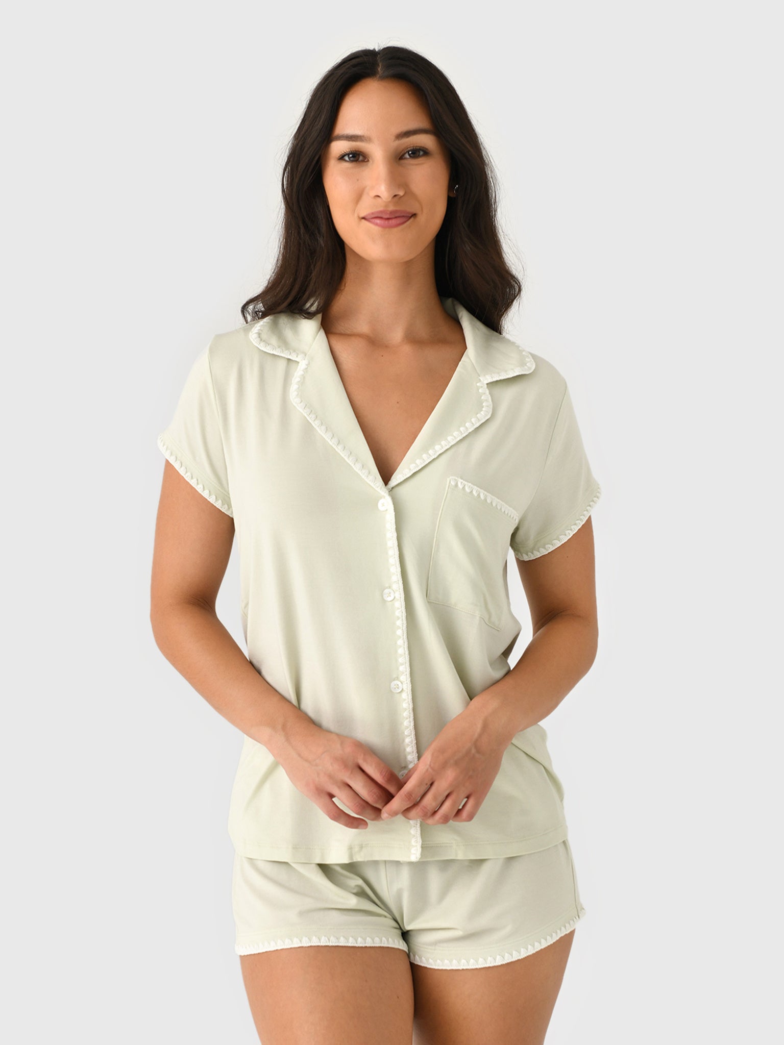 Eberjey Women's Frida Whipstitch Short Pajama Set - Saint Bernard