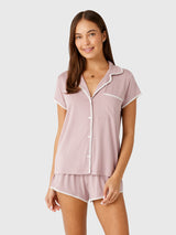 Eberjey Women's Frida Whipstitch Short Pajama Set - Saint Bernard