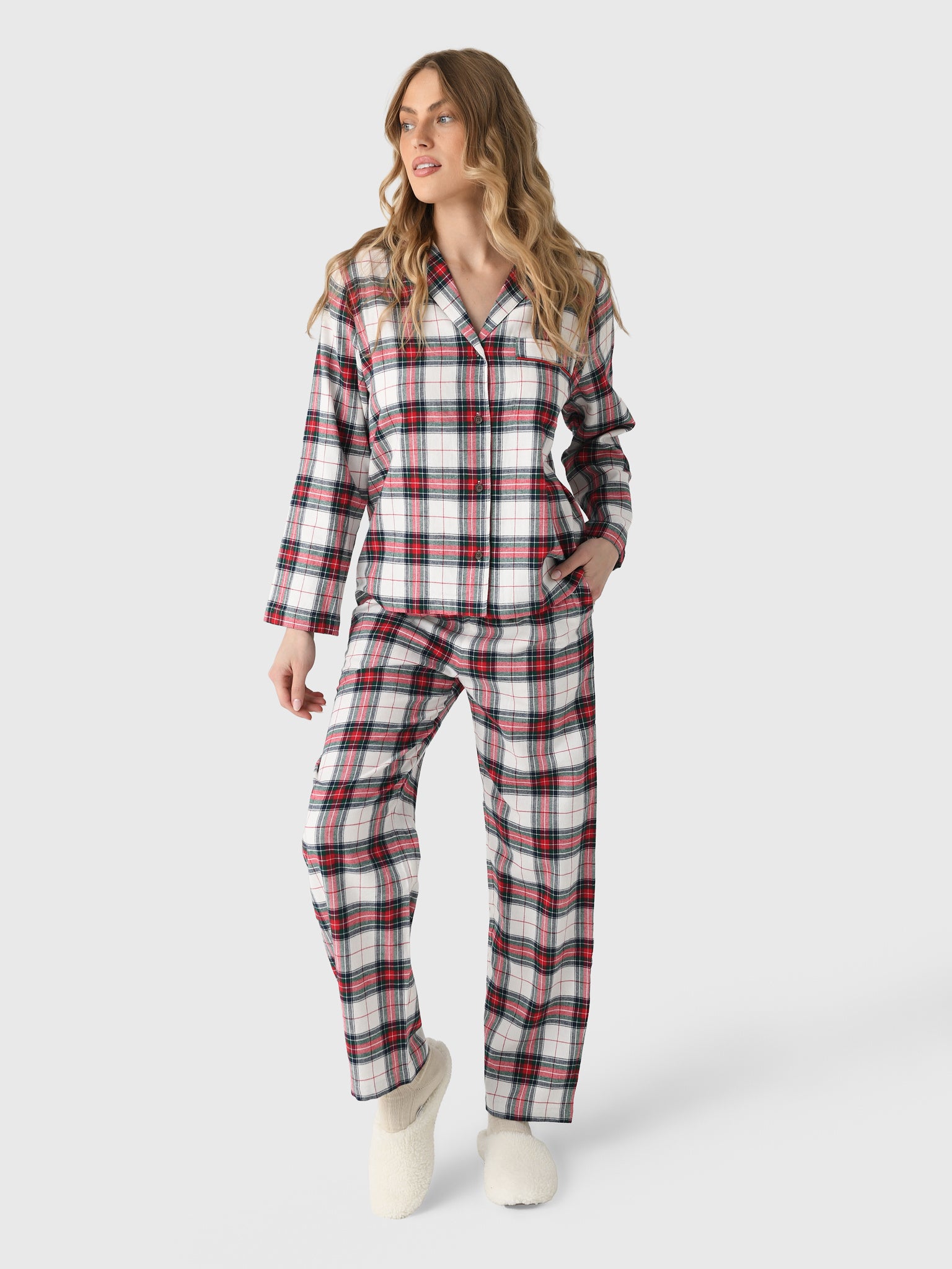 Eberjey Women's Flannel Long Pajama Set - Saint Bernard