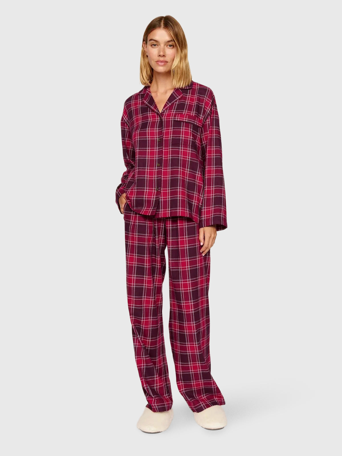 Eberjey Women's Flannel Long Pajama Set - Saint Bernard