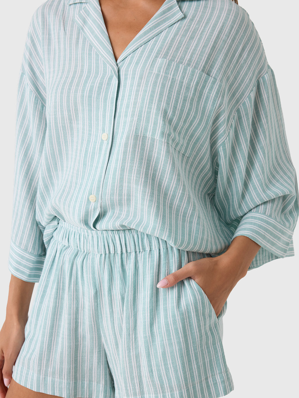 Eberjey Women's Nautico Relaxed Short Pajama Set - Saint Bernard