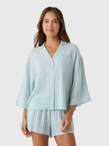 Eberjey Women's Nautico Relaxed Short Pajama Set - Saint Bernard