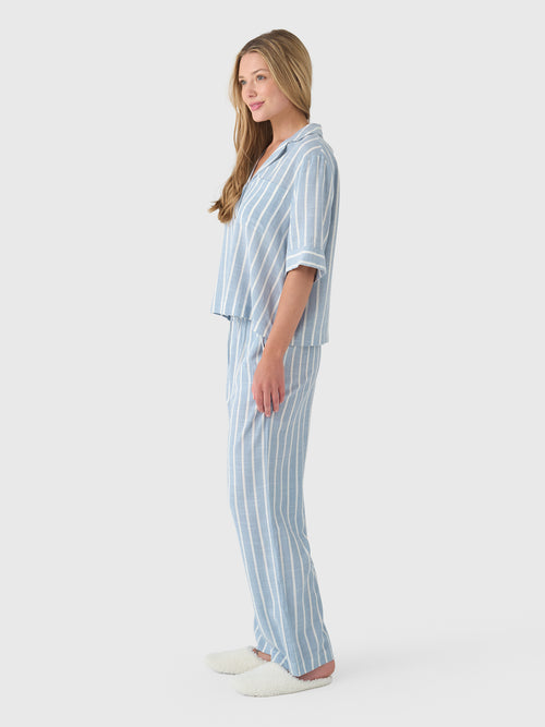 Eberjey Women's Nautico Relaxed Short Sleeve Pant Pajama Set