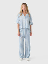 Eberjey Women's Nautico Relaxed Short Sleeve Pant Pajama Set - Saint Bernard