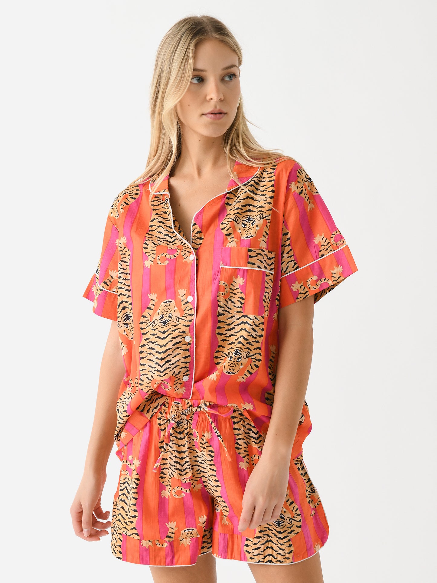 Sur La Vague Women's Short Pajama Set - Saint Bernard