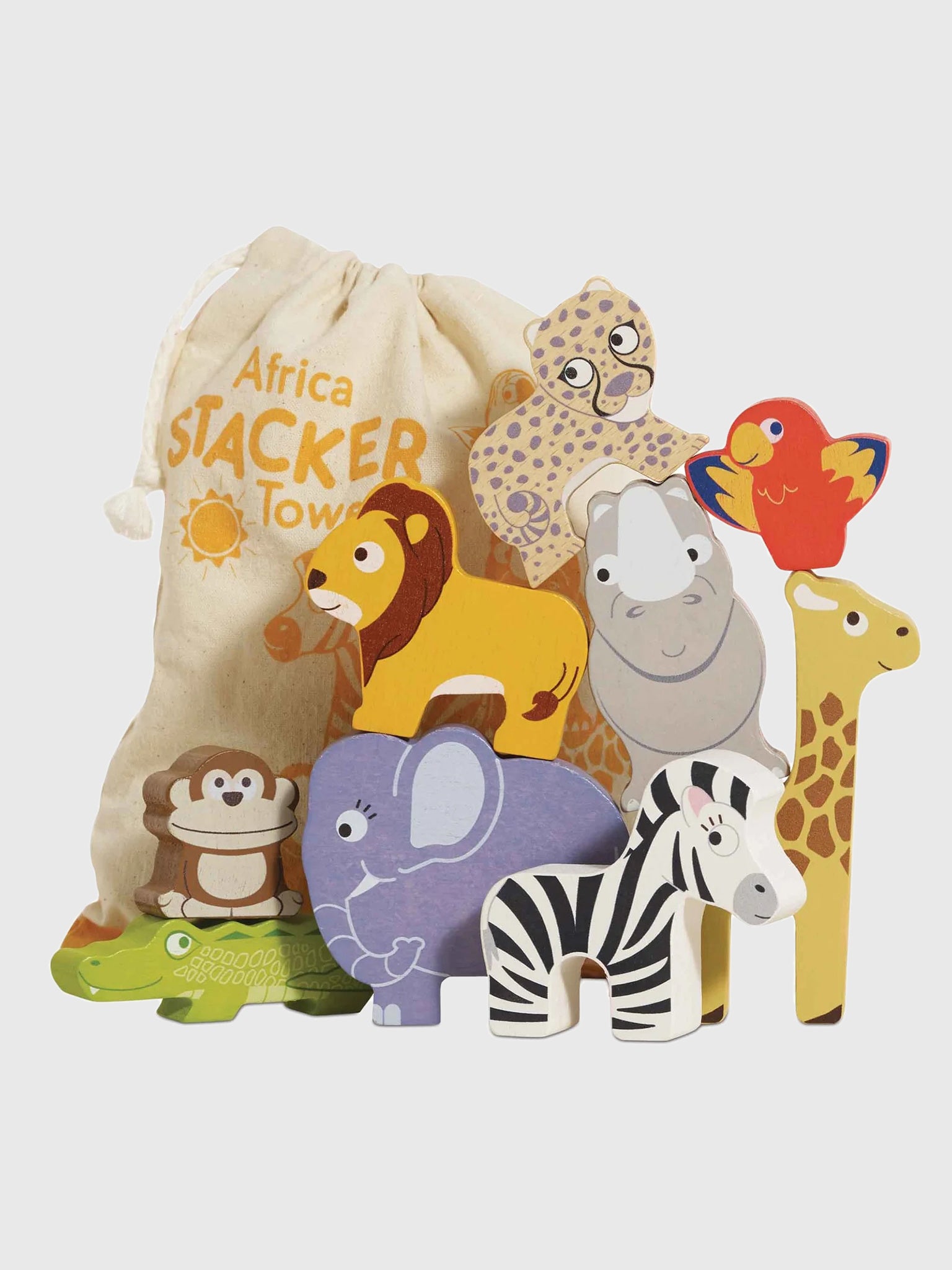 Le Toy Van African Safari Stacking Animals & Bag - Saint Bernard