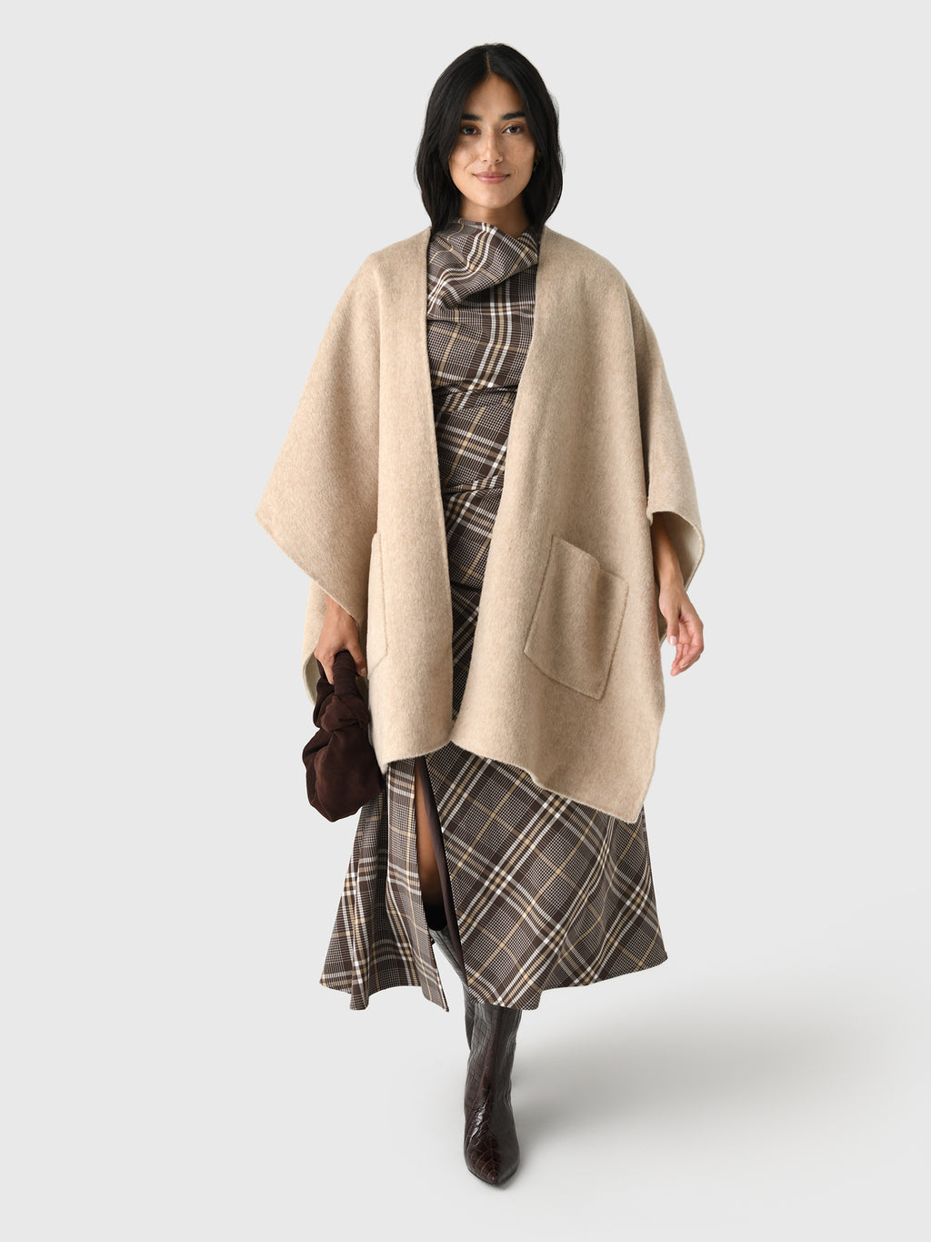 MVG Women's Reversible Cashmere Silk Cape - Saint Bernard