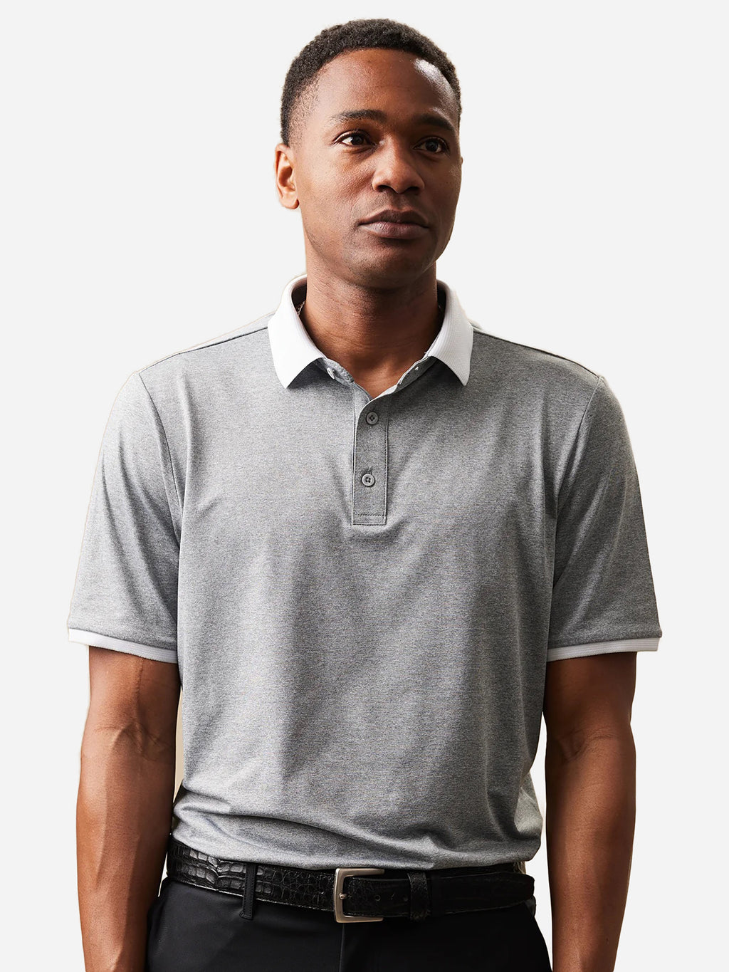 Asher Men's Melange Polo - Saint Bernard