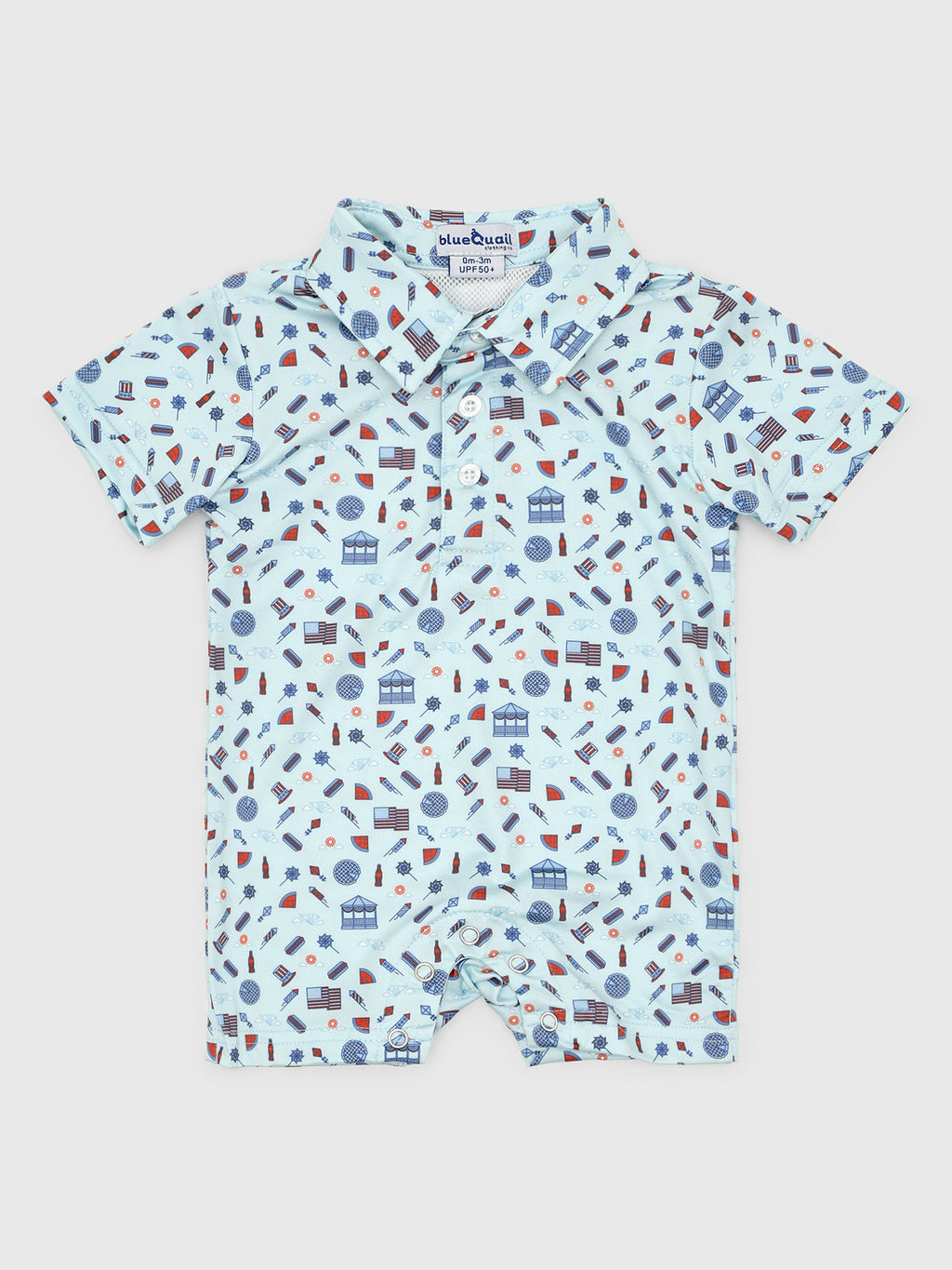 Blue Quail Baby Boys' Polo Romper - Saint Bernard