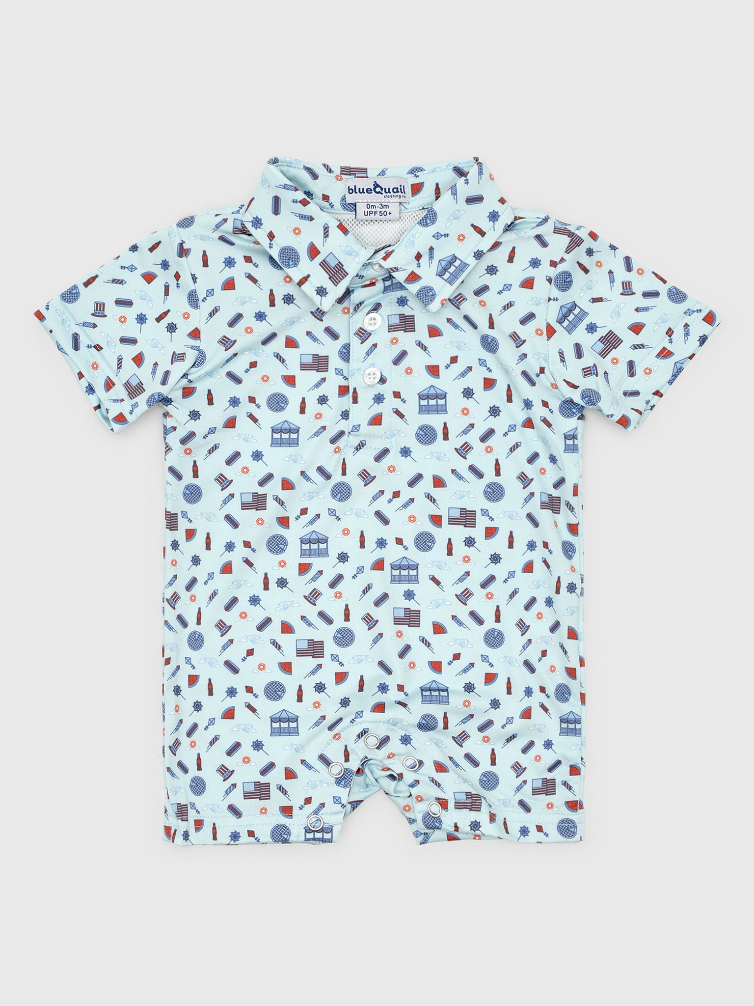 Blue Quail Baby Boys' Polo Romper - Saint Bernard