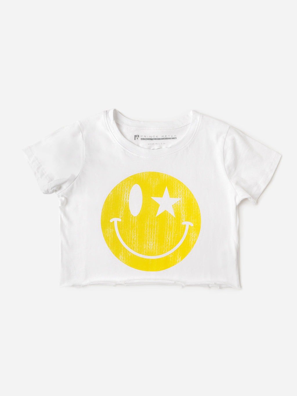 Prince Peter Collection Girls' Star Smiley Crop Tee - Saint Bernard