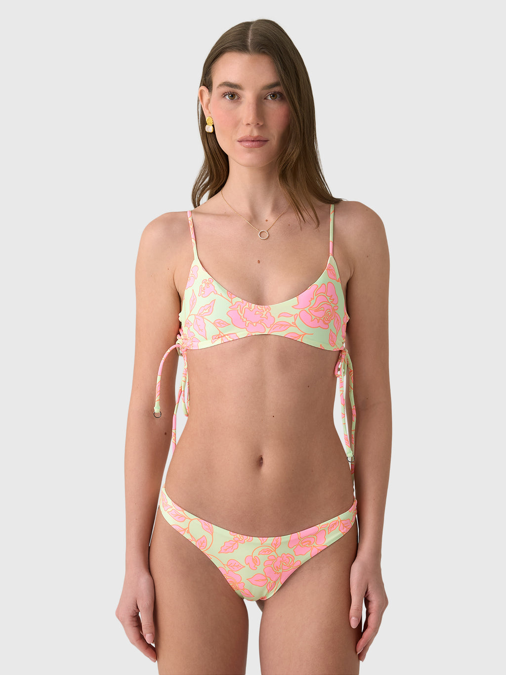 Maaji Women's Blooming Glow Portico Lace Up Bralette Bikini Top - Saint Bernard