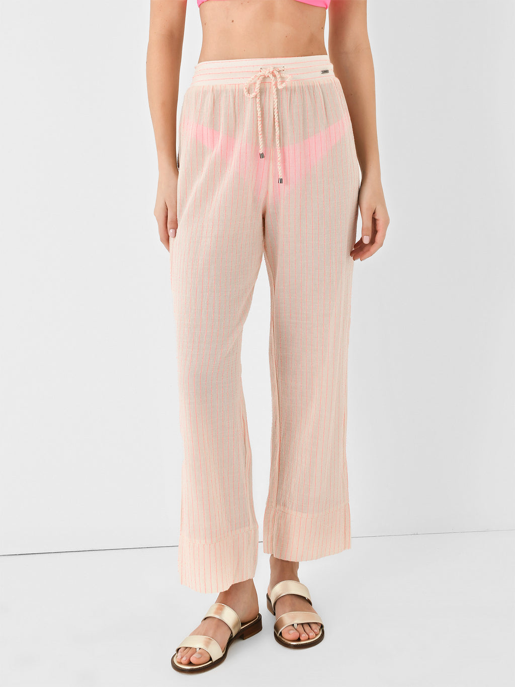 Maaji Women's Coral Pinstripe Julieth Pant - Saint Bernard