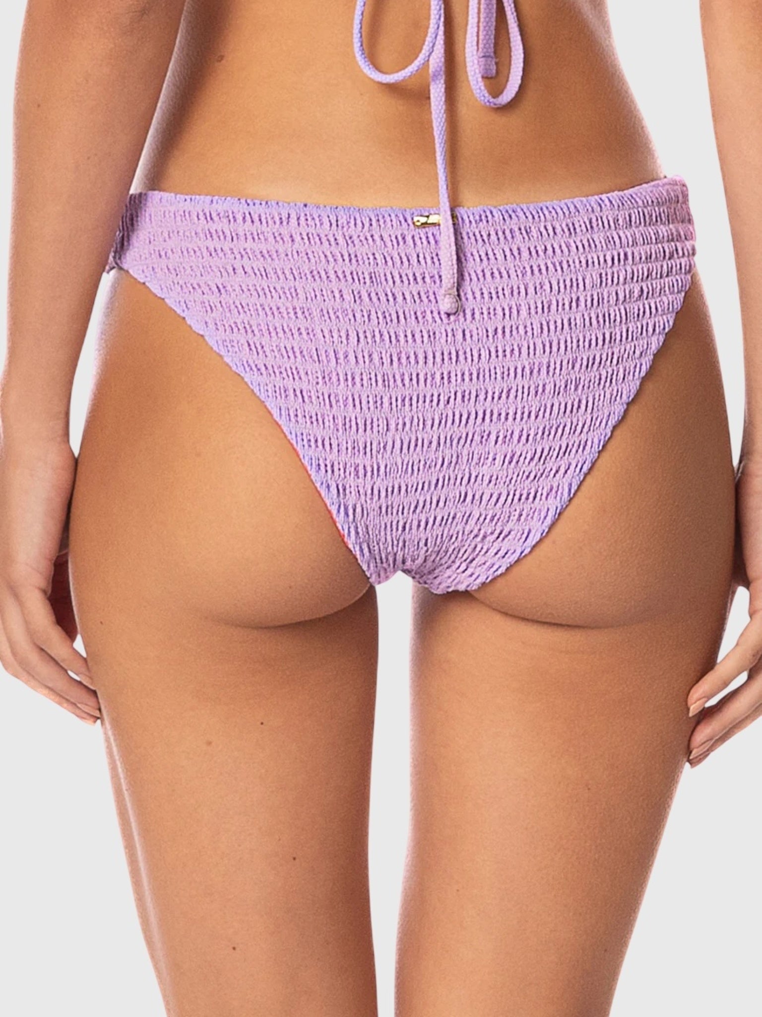 Maaji Women's Purple Lavender Flirt Low Rise Thin Side Bikini Bottom - Saint Bernard
