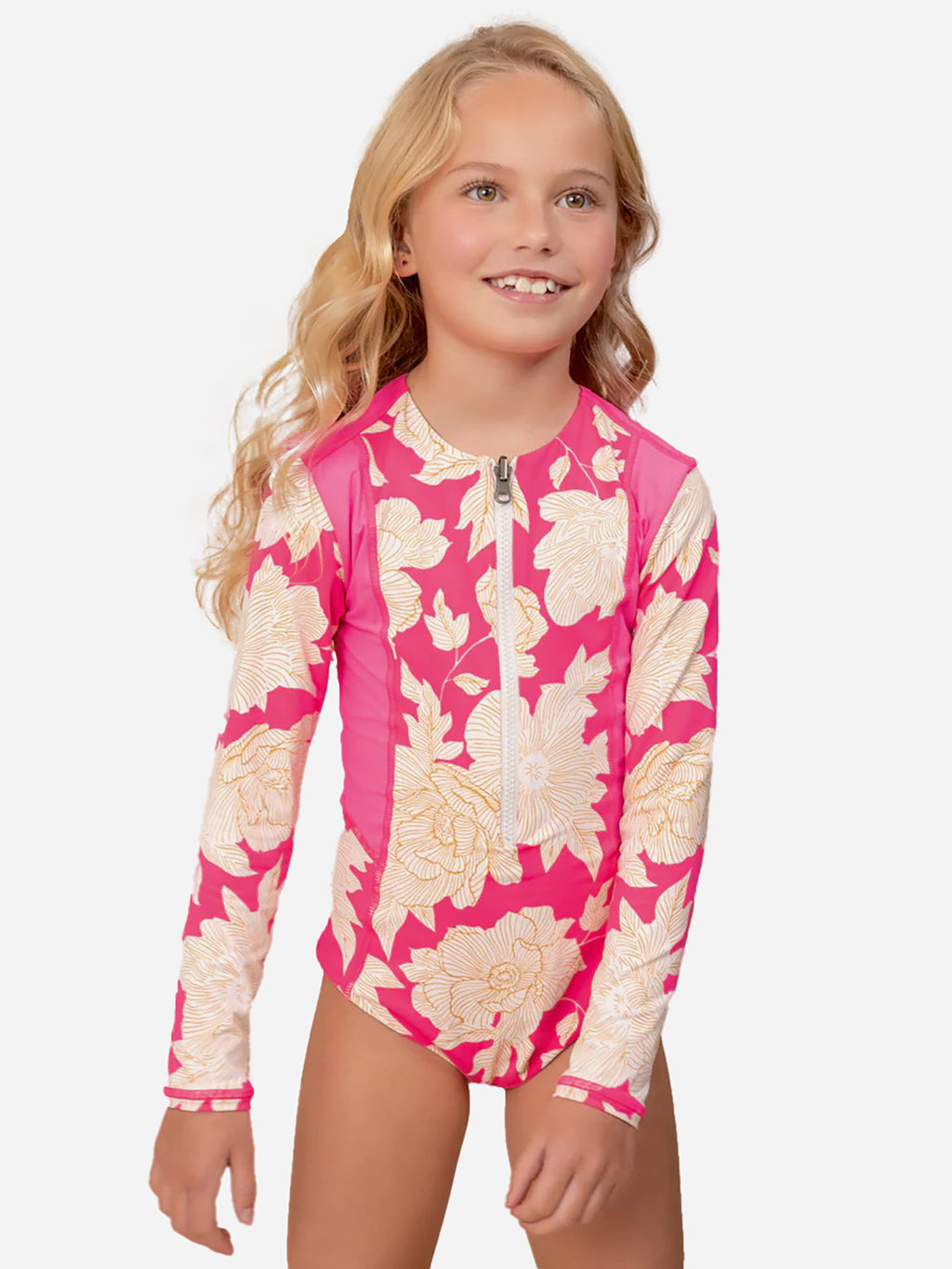 Maaji Girls' Floral Duo Miku One-Piece Rash Guard - Saint Bernard