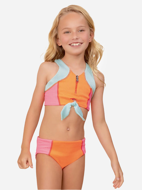 Maaji Girls' Vibrant Orange Candi Bikini Set
