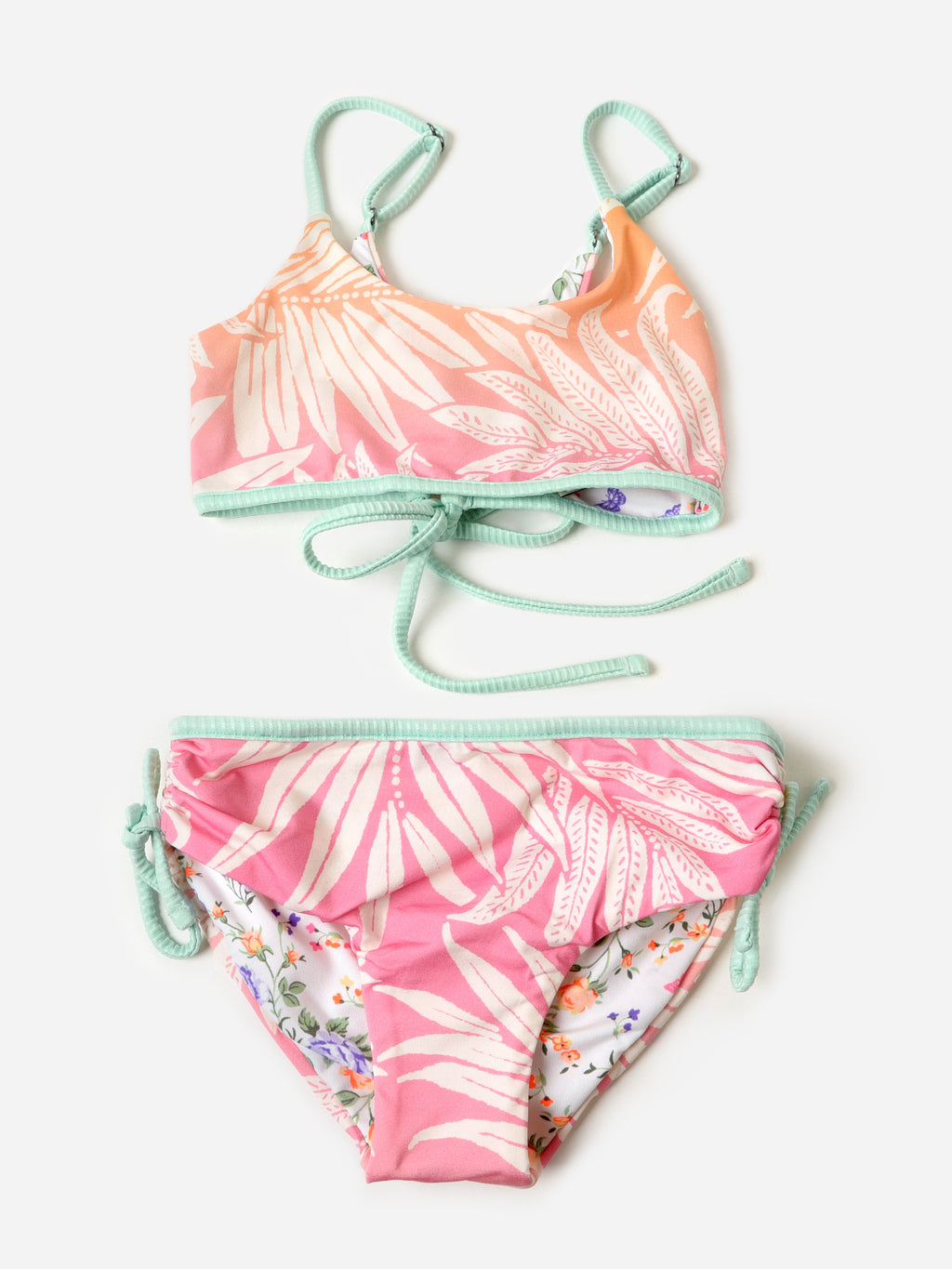 Maaji Girls' Ombre Foliage Sunflower Bikini Set - Saint Bernard