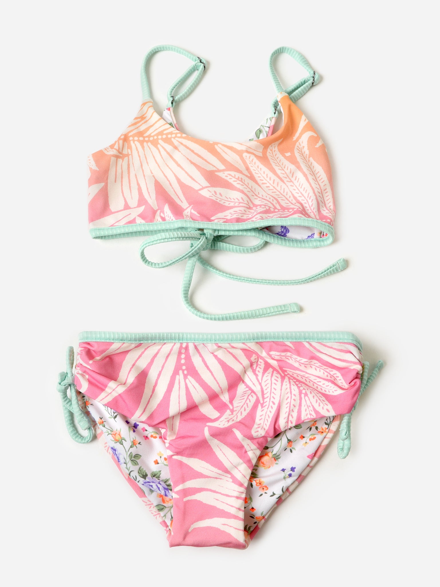 Maaji Girls' Ombre Foliage Sunflower Bikini Set - Saint Bernard