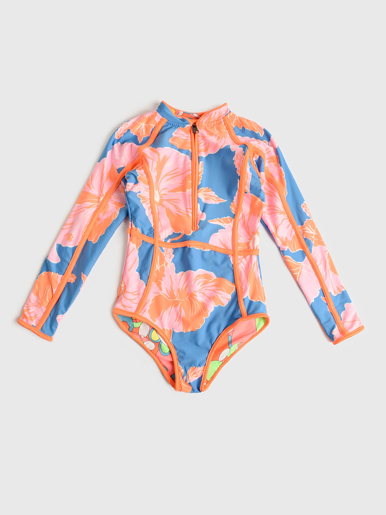 Maaji Girls' Magnolia Mirage Moorea One-Piece Rash Guard - Saint Bernard