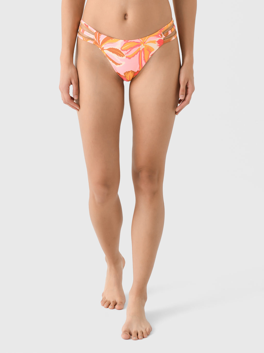 Maaji Women's Pink Palms Squinny Bikini Bottom - Saint Bernard
